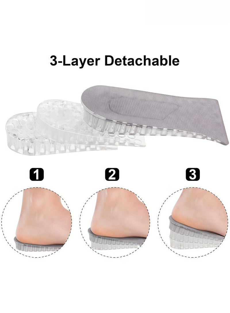 نعل داخلي لزيادة الطول، نعل داخلي لزيادة الطول بمقدار 1.6 بوصة للرجال، وسادة رفع كعب نصفية داعمة لقوس القدم وممتصة للصدمات للرجال، يمكن ارتداؤها مع الجوارب، نعل داخلي مريح وجيد التهوية لزيادة الطول - Image 5